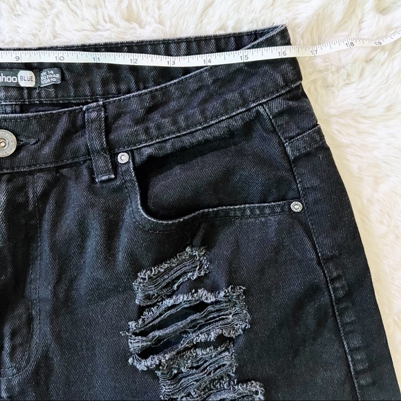 BooHoo Blue Denim Shorts | Size 10 | Excellent Condition | Distressed Black - Picture 4 of 7
